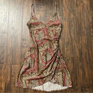 NWT urban outfitters wrap ruched patterned mini dress